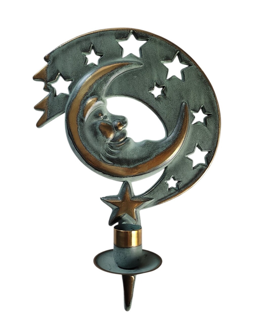 Vintage 90s Celestial partylite Crescent Moon Stars Wall Sconce